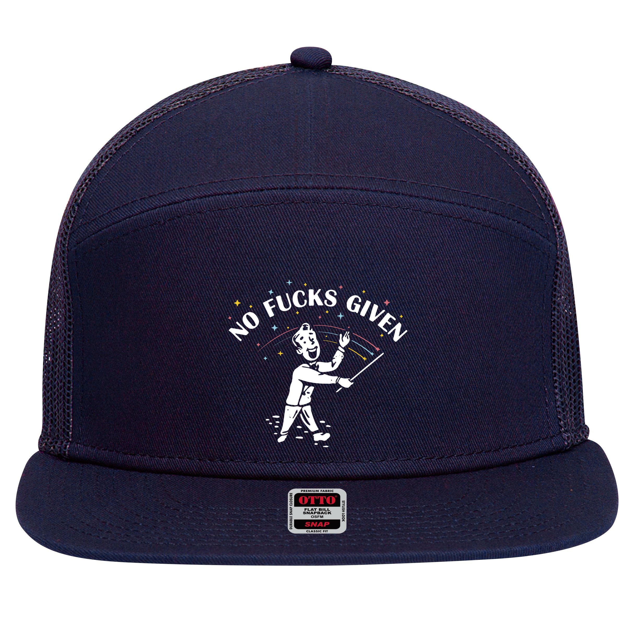 No Fucks Given 7 Panel Mesh Trucker Snapback Hat