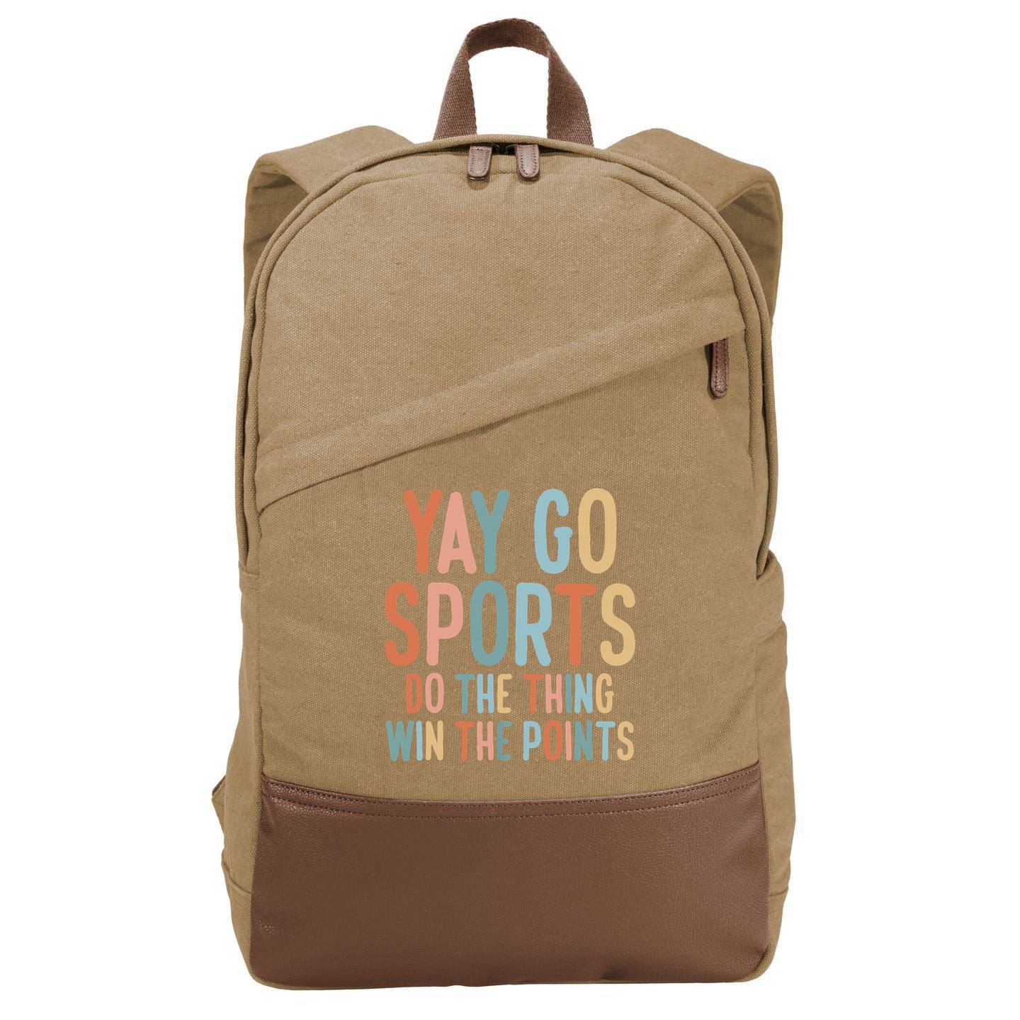 NonSports Fan Go Sports Yay Sports Cotton Canvas Backpack