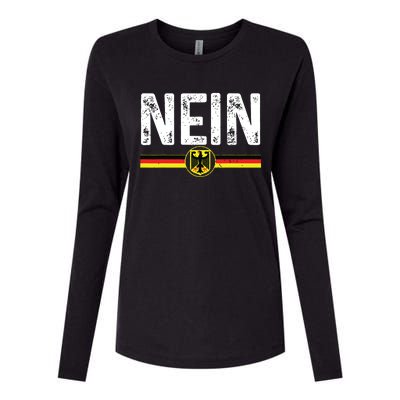 Nein Funny German No Germany Flag Souvenir Oktoberfest Gift Womens Cotton Relaxed Long Sleeve T-Shirt