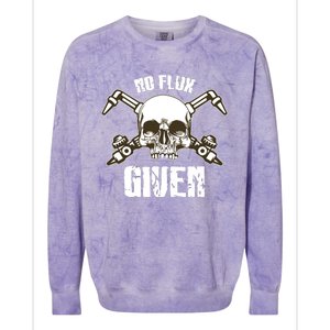 No Flux Given Skull Torch Craftsman Welding Welder Gift Colorblast Crewneck Sweatshirt