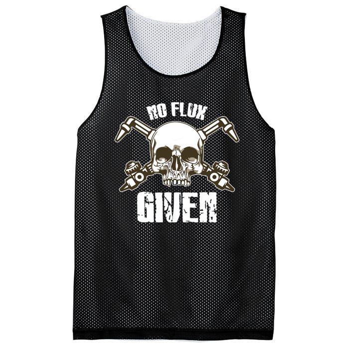 No Flux Given Skull Torch Craftsman Welding Welder Gift Mesh Reversible Basketball Jersey Tank