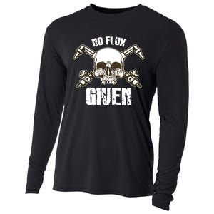 No Flux Given Skull Torch Craftsman Welding Welder Gift Cooling Performance Long Sleeve Crew