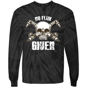 No Flux Given Skull Torch Craftsman Welding Welder Gift Tie-Dye Long Sleeve Shirt