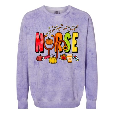 Nurse Fall Holiday Colorblast Crewneck Sweatshirt