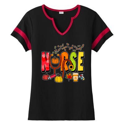 Nurse Fall Holiday Ladies Halftime Notch Neck Tee