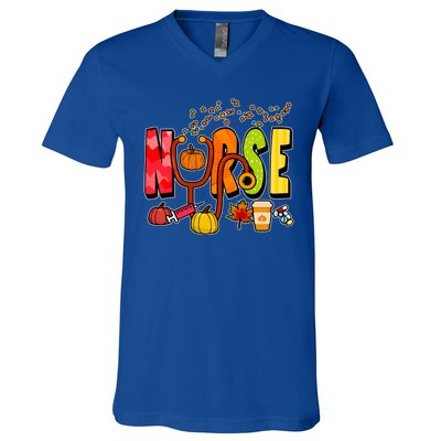 Nurse Fall Holiday V-Neck T-Shirt