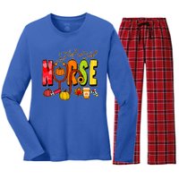 Nurse Fall Holiday Women's Long Sleeve Flannel Pajama Set 