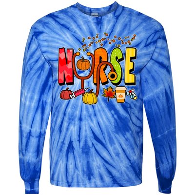 Nurse Fall Holiday Tie-Dye Long Sleeve Shirt