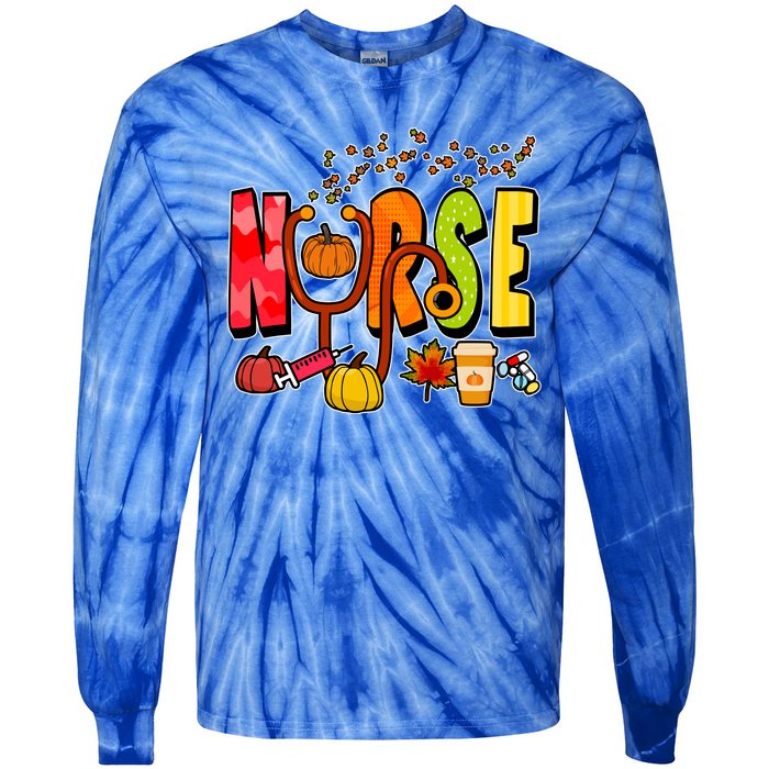 Nurse Fall Holiday Tie-Dye Long Sleeve Shirt