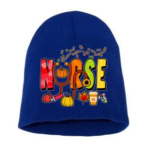 Nurse Fall Holiday Short Acrylic Beanie