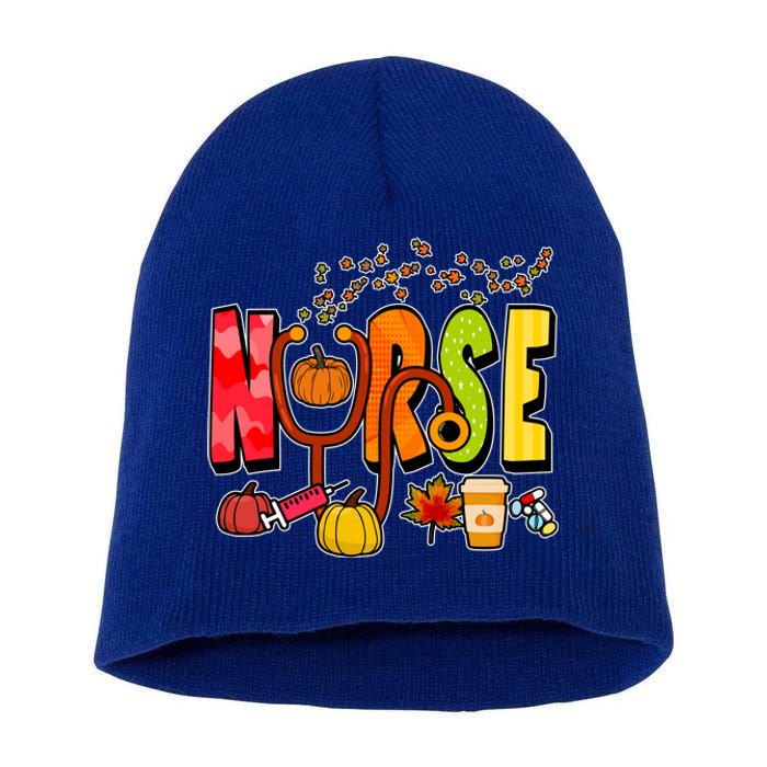 Nurse Fall Holiday Short Acrylic Beanie