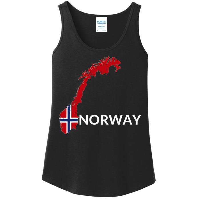 Norway Flag Hiking Holiday Norway Norwegian Flag Ladies Essential Tank