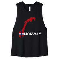 Norway Flag Hiking Holiday Norway Norwegian Flag Women's Racerback Cropped Tank