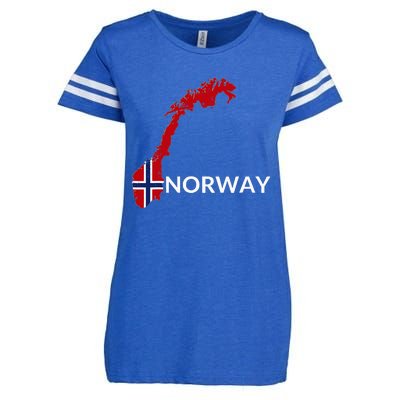 Norway Flag Hiking Holiday Norway Norwegian Flag Enza Ladies Jersey Football T-Shirt