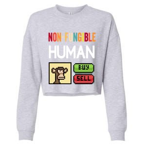 Non Fungible Hu Nft Crypto Token Digital Art Collectibles Funny Gift Cropped Pullover Crew