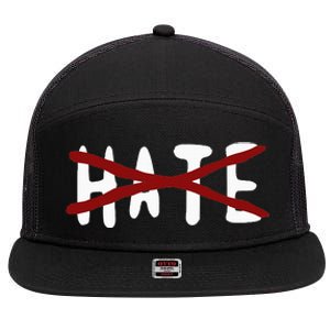 No For Hate Motivation Inspiration Quote 7 Panel Mesh Trucker Snapback Hat