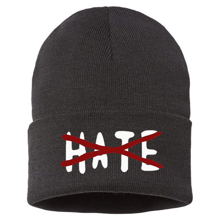 No For Hate Motivation Inspiration Quote Sustainable Knit Beanie