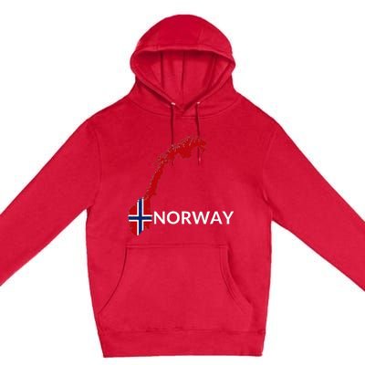 Norway Flag Hiking Holiday Norway Norwegian Flag Premium Pullover Hoodie