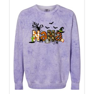 Nana For Halloween Grandma Witch Family Matching Colorblast Crewneck Sweatshirt