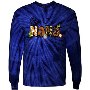 Nana For Halloween Grandma Witch Family Matching Tie-Dye Long Sleeve Shirt