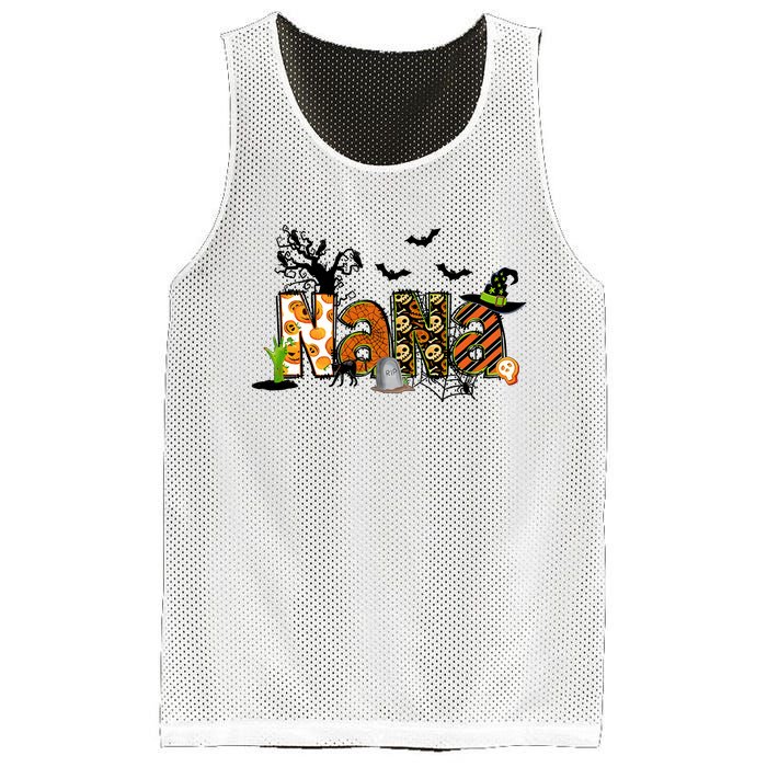 Nana For Halloween Grandma Witch Family Matching Mesh Reversible Basketball Jersey Tank