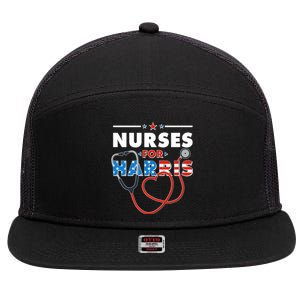 Nurses For Harris Vote Kamala Harris 2024 Election 7 Panel Mesh Trucker Snapback Hat