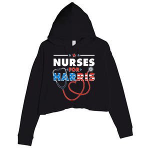 Nurses For Harris Vote Kamala Harris 2024 Election Crop Fleece Hoodie