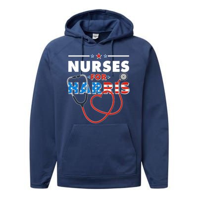 Nurses For Harris Vote Kamala Harris 2024 Election Performance Fleece Hoodie