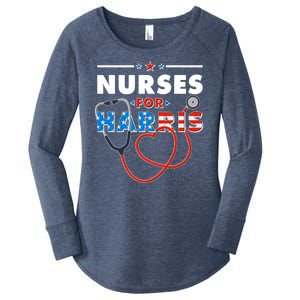 Nurses For Harris Vote Kamala Harris 2024 Election Women's Perfect Tri Tunic Long Sleeve Shirt