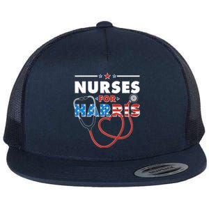 Nurses For Harris Vote Kamala Harris 2024 Election Flat Bill Trucker Hat