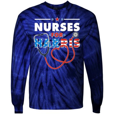 Nurses For Harris Vote Kamala Harris 2024 Election Tie-Dye Long Sleeve Shirt