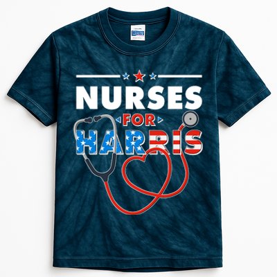 Nurses For Harris Vote Kamala Harris 2024 Election Kids Tie-Dye T-Shirt