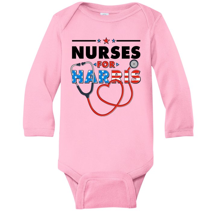 Nurses For Harris Vote Kamala Harris 2024 Election Baby Long Sleeve Bodysuit