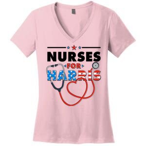 Nurses For Harris Vote Kamala Harris 2024 Election Women's V-Neck T-Shirt