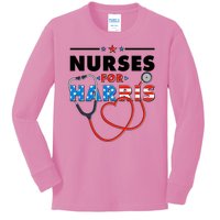 Nurses For Harris Vote Kamala Harris 2024 Election Kids Long Sleeve Shirt