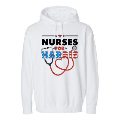 Nurses For Harris Vote Kamala Harris 2024 Election Garment-Dyed Fleece Hoodie