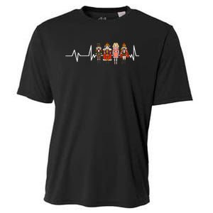 Nutcracker Figures Heartbeat Ballerina Ballet Cooling Performance Crew T-Shirt