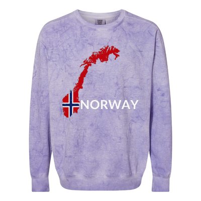 Norway Flag Hiking Holiday Norway Norwegian Flag Colorblast Crewneck Sweatshirt