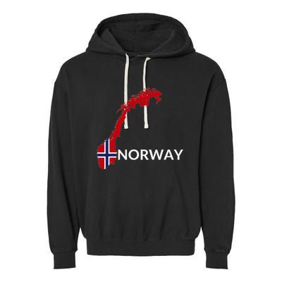 Norway Flag Hiking Holiday Norway Norwegian Flag Garment-Dyed Fleece Hoodie