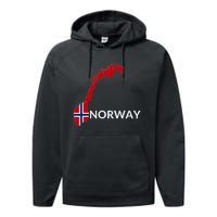 Norway Flag Hiking Holiday Norway Norwegian Flag Performance Fleece Hoodie