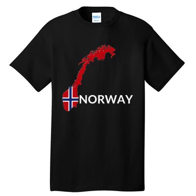 Norway Flag Hiking Holiday Norway Norwegian Flag Tall T-Shirt