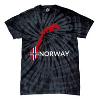 Norway Flag Hiking Holiday Norway Norwegian Flag Tie-Dye T-Shirt