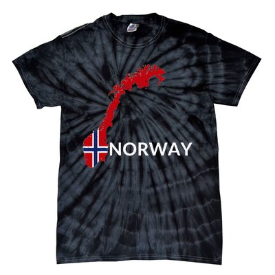 Norway Flag Hiking Holiday Norway Norwegian Flag Tie-Dye T-Shirt