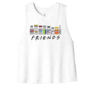 Nurse Friends Icu Propofol Crna Icu Critical Care Nurse Women's Racerback Cropped Tank