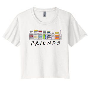 Nurse Friends Icu Propofol Crna Icu Critical Care Nurse Women's Crop Top Tee