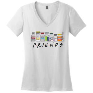 Nurse Friends Icu Propofol Crna Icu Critical Care Nurse Women's V-Neck T-Shirt