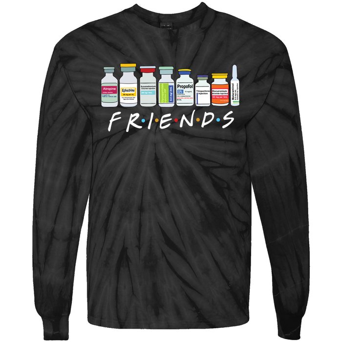 Nurse Friends Icu Propofol Crna Medical Critical Care Tie-Dye Long Sleeve Shirt