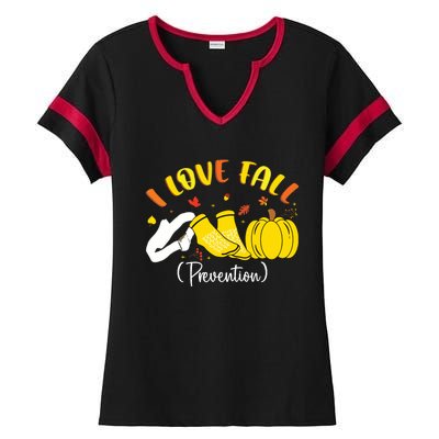 Nurse Fall I Love Fall Prevention Fall Physical Therapy Ladies Halftime Notch Neck Tee