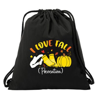 Nurse Fall I Love Fall Prevention Fall Physical Therapy Drawstring Bag