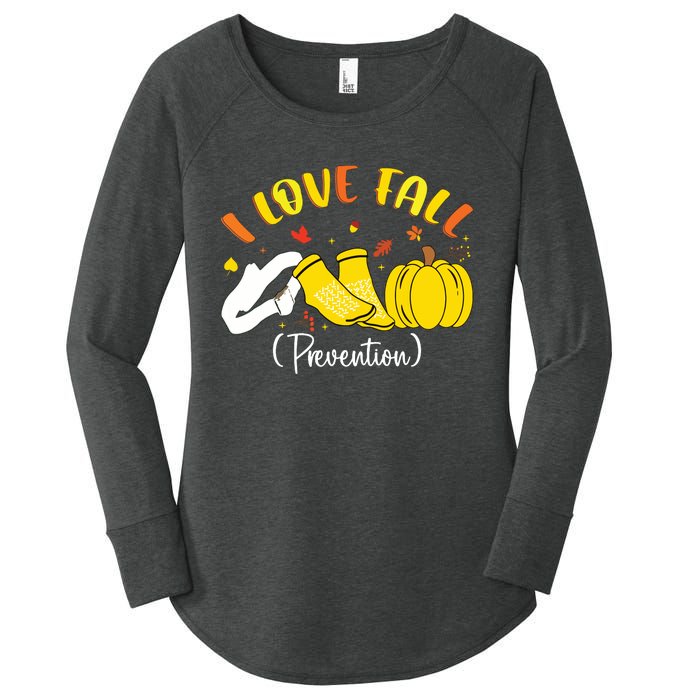 Nurse Fall I Love Fall Prevention Fall Physical Therapy Women's Perfect Tri Tunic Long Sleeve Shirt